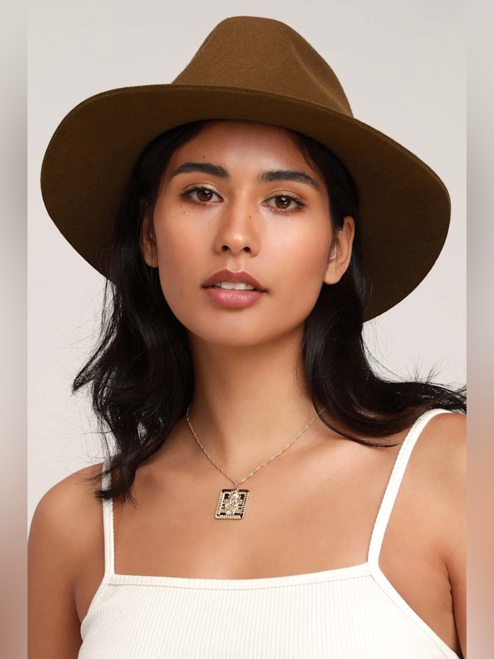 NWT Brixton Wesley Brown Wool Fedora Hat Size M